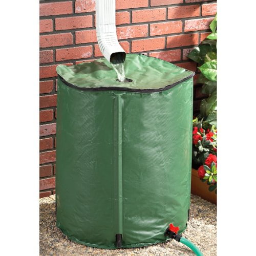 Portable Rain Barrel Water Catcher Downspout Gutter Roof Runoff System 50 Gallon